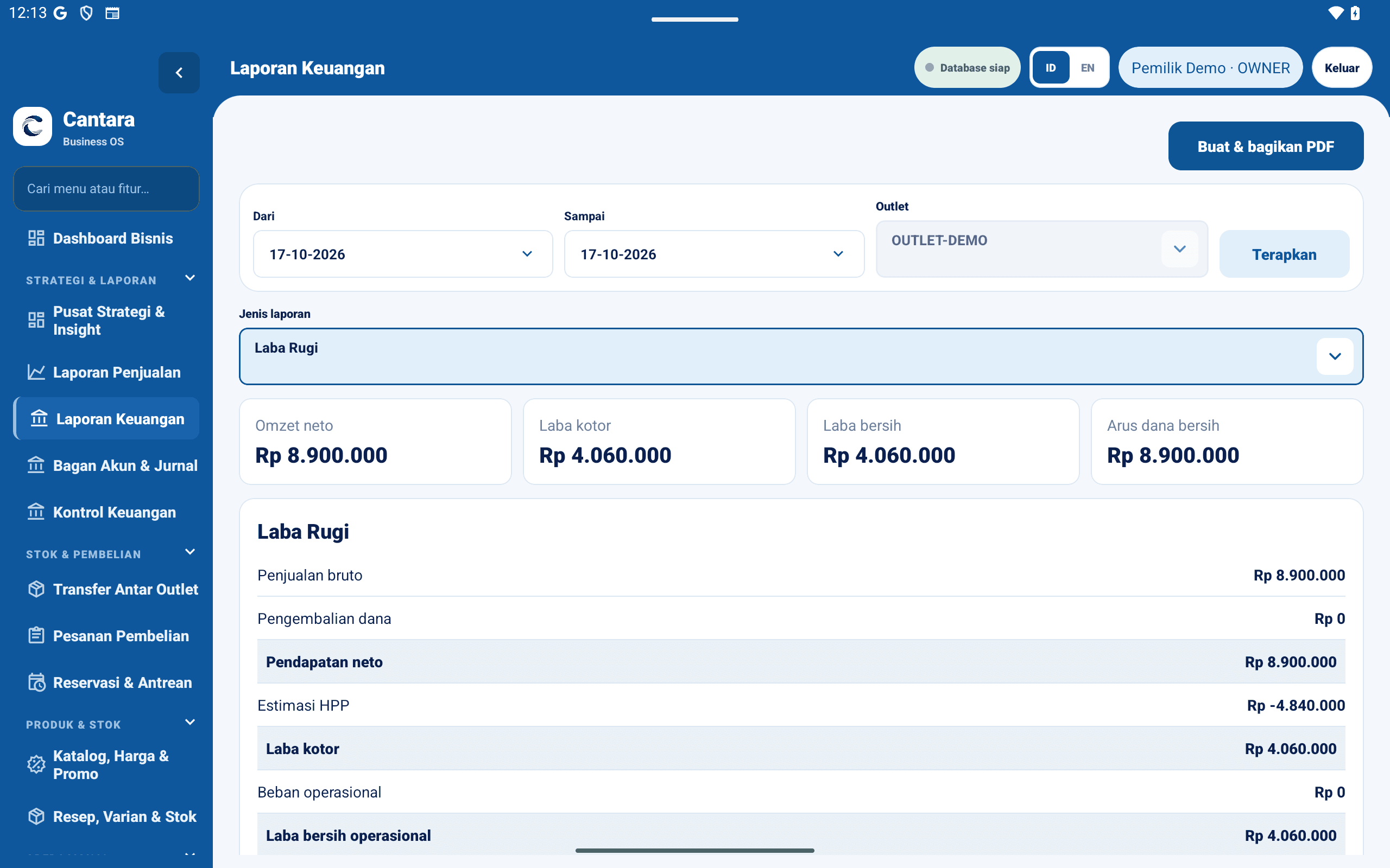 Laporan Keuangan Cantara Business OS